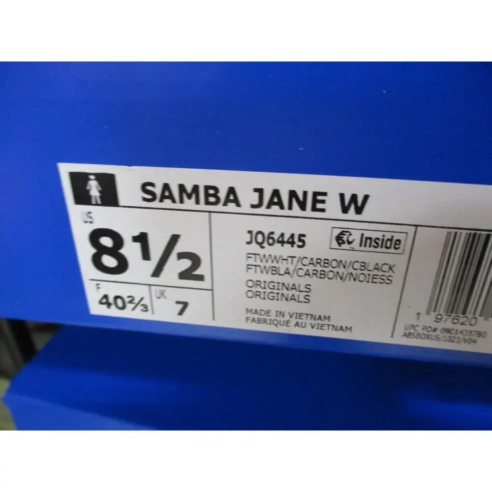 Adidas Samba Jane Shoes Black White Gum JQ6445 Womens Sz 8.5